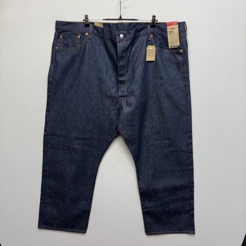 NWT Levi's 501 Original Straight Shrink to Fit Jeans Men 50x28 Denim C122 -24